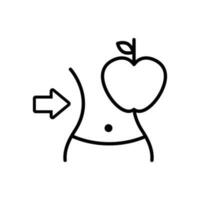 régime icône vecteur. correct nutrition illustration signe. minceur symbole. vecteur