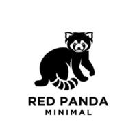 création d & # 39; icône logo panda rouge noir vecteur