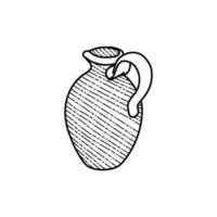 cruche céramique ligne art illustration Créatif logo vecteur