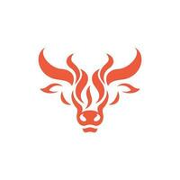 taureau tête Feu moderne Créatif logo vecteur