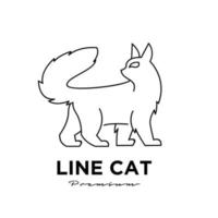 logo simple ligne chat noir vecteur