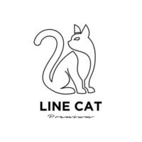 logo simple ligne chat noir vecteur