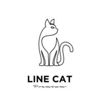 logo simple ligne chat noir vecteur