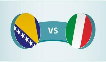Bosnie et herzégovine contre Italie, équipe des sports compétition concept. vecteur