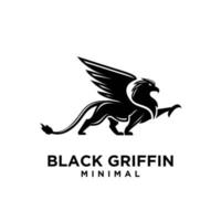 logo de conception de vecteur de mascotte emblème créature mythique griffon minimal noir premium