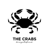 modèle de vecteur de conception de logo noir crabe premium design moderne illustration vectorielle