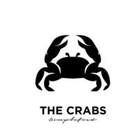 modèle de vecteur de conception de logo noir crabe premium design moderne illustration vectorielle