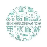 dédollarisation vecteur concept rond contour bannière - dollar dédollarisation illustration