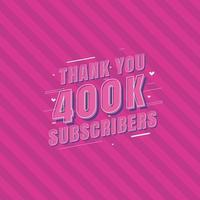 merci 400k abonnés célébration vecteur