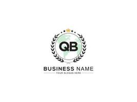 prime Royal couronne qb logo, unique lettre qb logo icône vecteur image conception