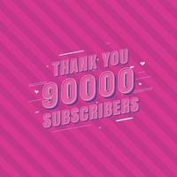 merci 90000 abonnés célébration vecteur