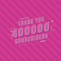 merci 400000 abonnés célébration vecteur