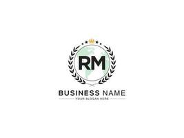 Royal couronne rm logo icône, initiale luxe rm logo lettre vecteur art
