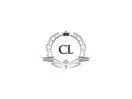 minimal cl logo icône, Créatif féminin couronne cl lc lettre logo image conception vecteur