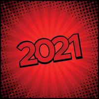 zoom comique coloré nouvel an 2021-illustration vectorielle vecteur