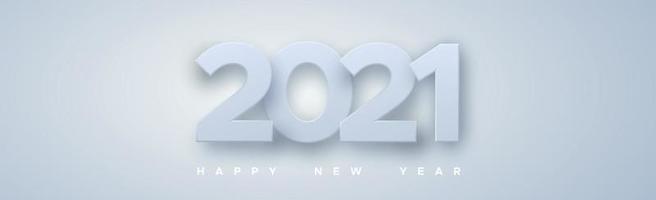 2021 souhaite la nouvelle année sur fond clair vecteur