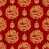 sans couture modèle content chinois Nouveau année 2024 le dragon zodiaque signe vecteur