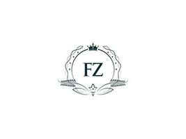 monogramme luxe fz logo lettre, minimal féminin fz zf logo icône vecteur Stock