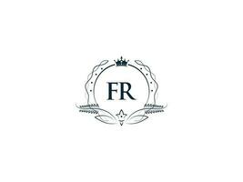 monogramme luxe fr logo lettre, minimal féminin fr rf logo icône vecteur Stock