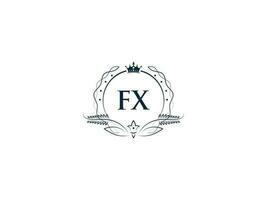 monogramme luxe fx logo lettre, minimal féminin fx xf logo icône vecteur Stock