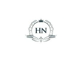 féminin couronne hn Roi logo, initiale hn nh logo lettre vecteur art