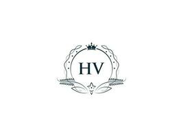 féminin couronne hv Roi logo, initiale hv vh logo lettre vecteur art