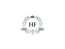 féminin couronne hf Roi logo, initiale hf fh logo lettre vecteur art