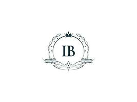 monogramme luxe ib logo lettre, Créatif couronne ib bi féminin entreprise logo vecteur