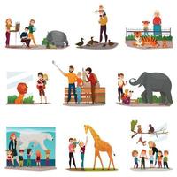 visiteurs du zoo mis en illustration vectorielle vecteur