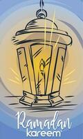 esquisser de un arabe lampe coloré Ramadan kareem vecteur illustration