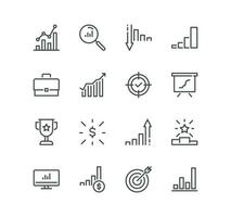 ensemble de Succès et croissance en relation Icônes, progrès, carrière, innovation, organisation, travail en équipe et linéaire variété vecteurs. vecteur