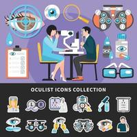 icônes de bannières de test oculiste vector illustration