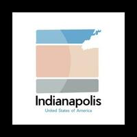 Indianapolis ville carte géométrique moderne logo vecteur
