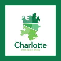 Charlotte ville carte géométrique Créatif logo vecteur