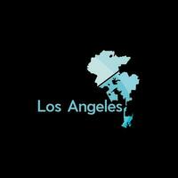 los angeles ville carte géométrique Créatif logo vecteur