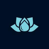 laissez tomber l'eau feuille lotus moderne Créatif logo vecteur