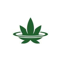 espace cannabis feuille Créatif logo vecteur