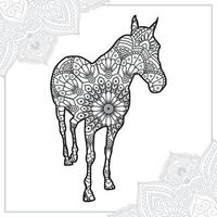 mandala de cheval. éléments décoratifs vintage. motif oriental, illustration vectorielle. vecteur