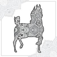 mandala de cheval. éléments décoratifs vintage. motif oriental, illustration vectorielle. vecteur