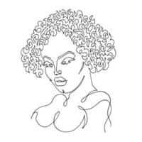 afro femme visage continu doubler. haute qualité vecteur