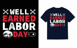 conception de t-shirt de la fête du travail vecteur