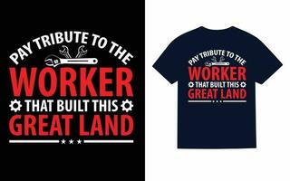 conception de t-shirt de la fête du travail vecteur