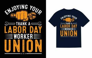 conception de t-shirt de la fête du travail vecteur