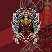 oni Japonais casque armée esport mascotte logo des illustrations vecteur modèle conception pour équipe Jeu banderole