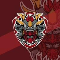 oni Japonais casque armée esport mascotte logo des illustrations vecteur modèle conception pour équipe Jeu banderole