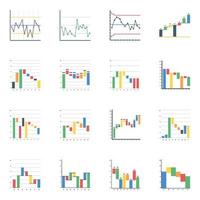 graphiques en cascade à plat vecteur