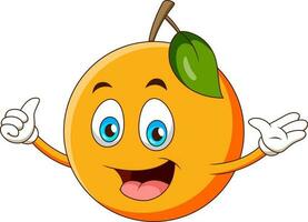 mignonne Orange mascotte dessin animé souriant. dessin animé mascotte illustration vecteur