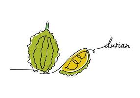 durian continu un ligne dessin, fruit vecteur illustration.