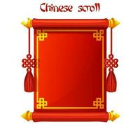 rouge chinois faire défiler frontière avec ornement. dessin animé bannière chinois style. vecteur