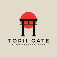 torii porte ancien logo, Icônes et symbole vecteur illustration conception